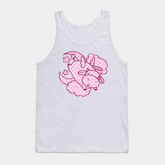 Pink Polk-a-dot Angel Cow Tank Top by saradaboru